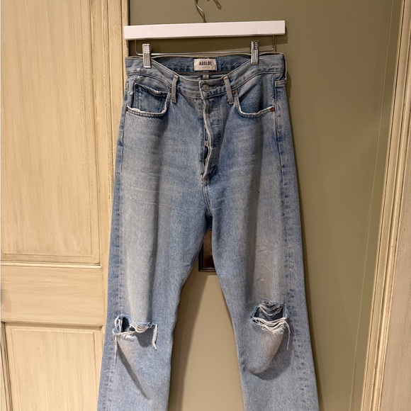 Women’s Agolde 90’s Jeans size 27 button fly cropped denim - Picture 2 of 16